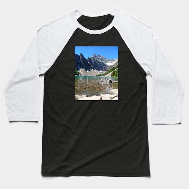 Rocky Mountain Lake Baseball T-Shirt by HFGJewels